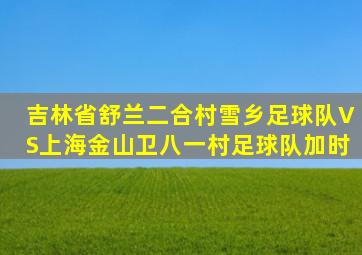 吉林省舒兰二合村雪乡足球队VS上海金山卫八一村足球队加时