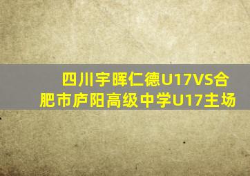 四川宇晖仁德U17VS合肥市庐阳高级中学U17主场