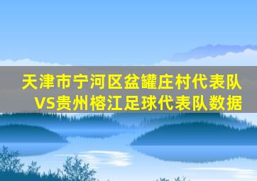 天津市宁河区盆罐庄村代表队VS贵州榕江足球代表队数据