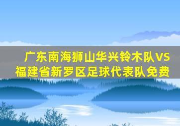 广东南海狮山华兴铃木队VS福建省新罗区足球代表队免费