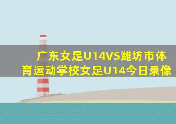 广东女足U14VS潍坊市体育运动学校女足U14今日录像