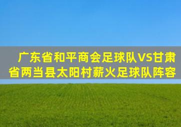广东省和平商会足球队VS甘肃省两当县太阳村薪火足球队阵容