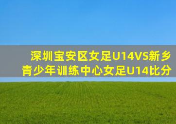 深圳宝安区女足U14VS新乡青少年训练中心女足U14比分