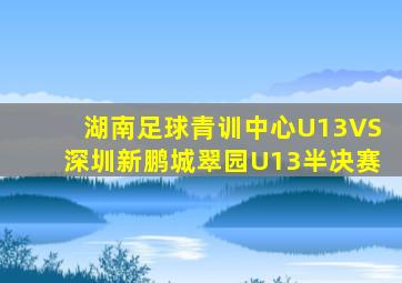 湖南足球青训中心U13VS深圳新鹏城翠园U13半决赛