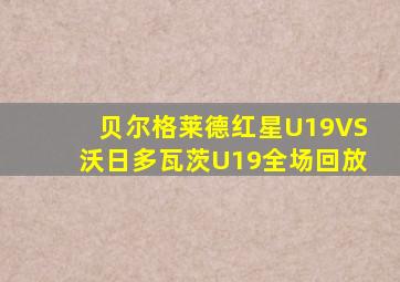 贝尔格莱德红星U19VS沃日多瓦茨U19全场回放