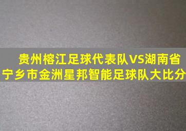 贵州榕江足球代表队VS湖南省宁乡市金洲星邦智能足球队大比分